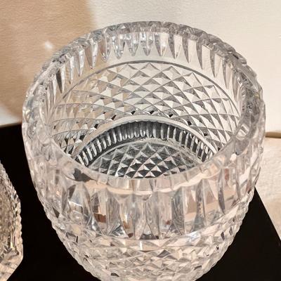 2 Heavy Cut Crystal Vases