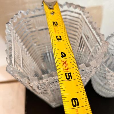 2 Heavy Cut Crystal Vases