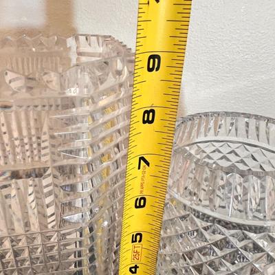 2 Heavy Cut Crystal Vases