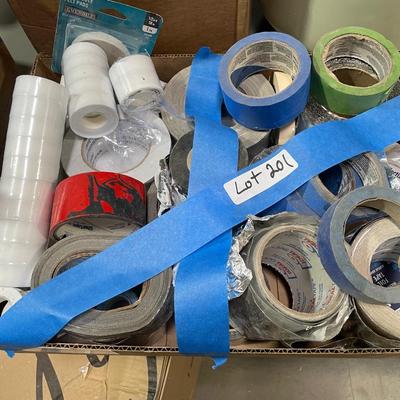 Box of Misc. Rolls of Tape - Electrical/plumbing/ etc.