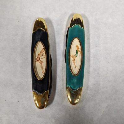 Double Blade Franklin Mint Varga Girl Pocket Knife September 1945/January 1944