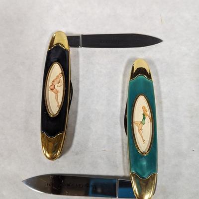 Double Blade Franklin Mint Varga Girl Pocket Knife September 1945/January 1944