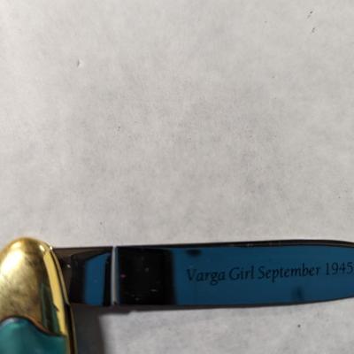 Double Blade Franklin Mint Varga Girl Pocket Knife September 1945/January 1944