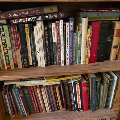 Books and book shelf & basket