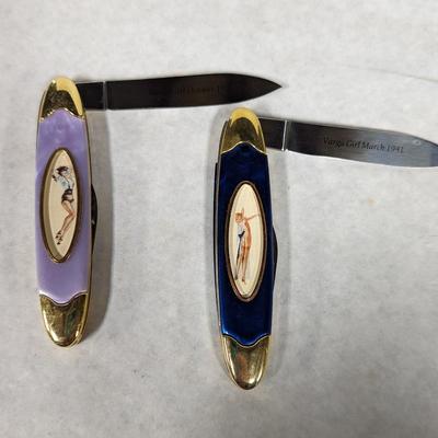 Double Blade Franklin Mint Varga Girl Pocket Knife March 1941/October 1947