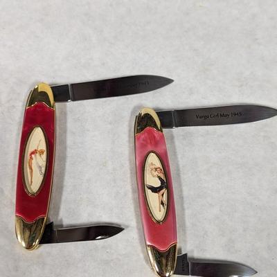 Double Blade Franklin Mint Varga Girl Pocket Knife December 1943/May 1945