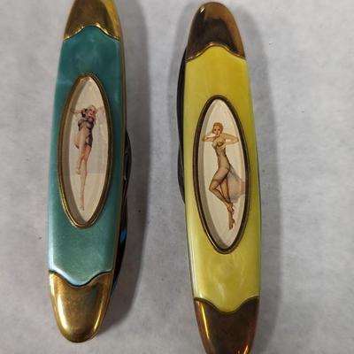 Double Blade Franklin Mint Varga Girl Pocket Knife October 1940/November 1940