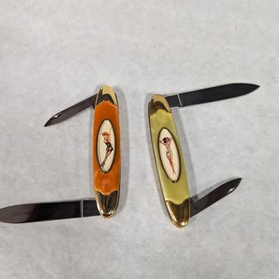 Double Blade Franklin Mint Varga Girl Pocket Knife October 1943/July 1945