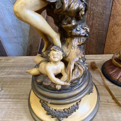 Ornate Gold Metal Base Lamp - No Shade