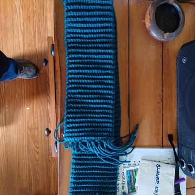 teal scarf