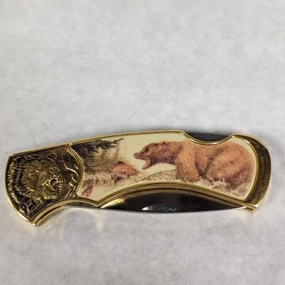Franklin Mint Bear/Fish Pocket Knife