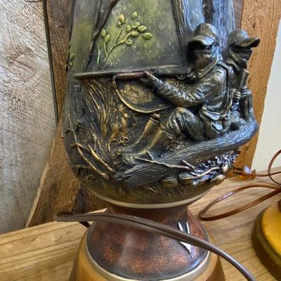 Turkey Hunting Scene Lamp - No Shade
