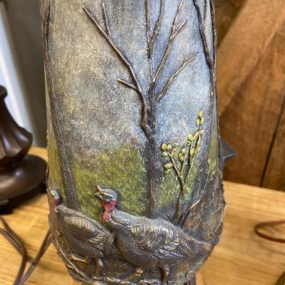 Turkey Hunting Scene Lamp - No Shade