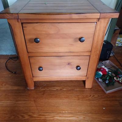 Rustic oak end table