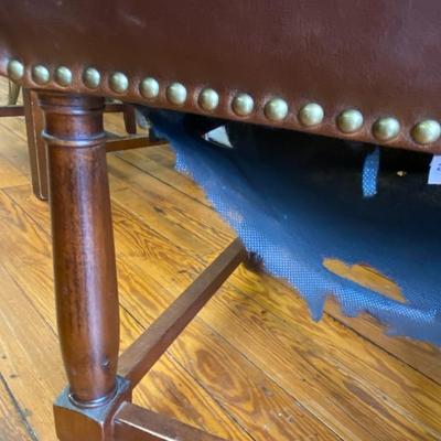 Fabric and Leather Upholstered Chair (Seat Damaged)