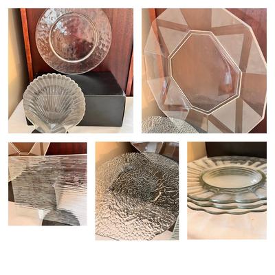 8 Piece Decorative Glass Serving Plate Lot