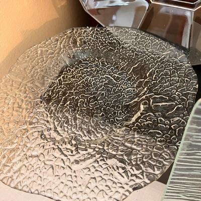 8 Piece Decorative Glass Serving Plate Lot