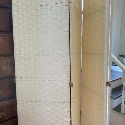 White Wicker Room Divider