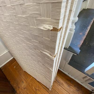 White Wicker Room Divider