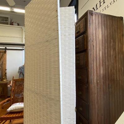 White Wicker Room Divider
