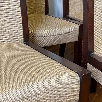 Set of Four Wicker and Dark Wood Chairs Lot