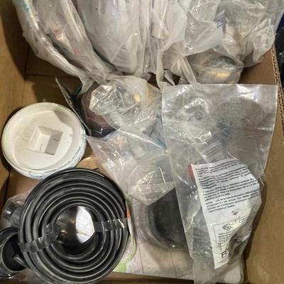 Box of Misc. Plumbing Fixtures & Drain Covers