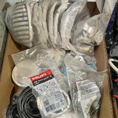 Box of Misc. Plumbing Fixtures & Drain Covers