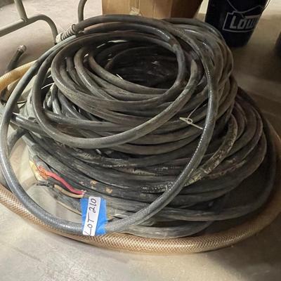 Lot of black conduit hose and electrical cable
