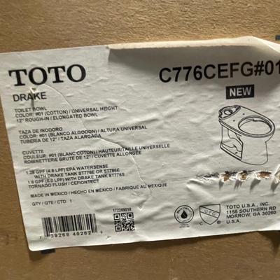 Brand New Toto Toilet Bowl & Tank - Drake