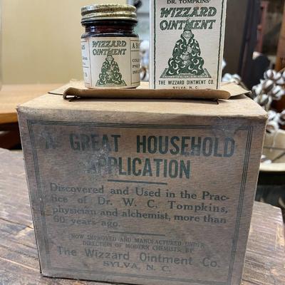Set of Twelve Jars of Vintage Wizzard Ointment - Folk Medicine Lot One