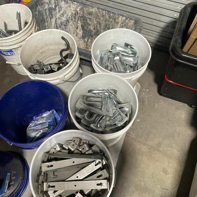 9 Buckets of Metal Concrete form brackets