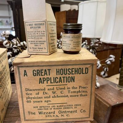Set of Twelve Jars of Vintage Wizzard Ointment - Folk Medicine Lot Four