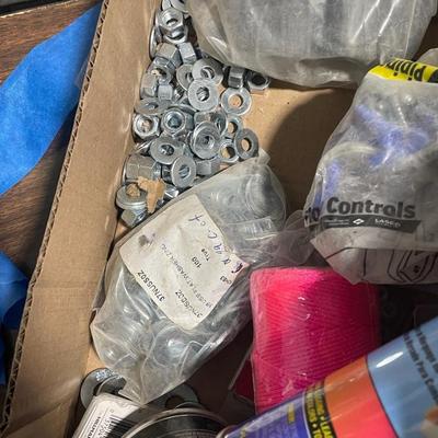 4 Cans Spraypaint, 2 rolls string - screws / nuts / bolts - all in this lot