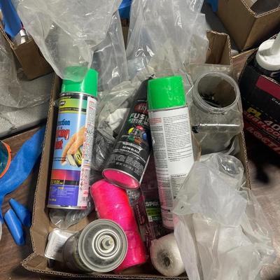 4 Cans Spraypaint, 2 rolls string - screws / nuts / bolts - all in this lot