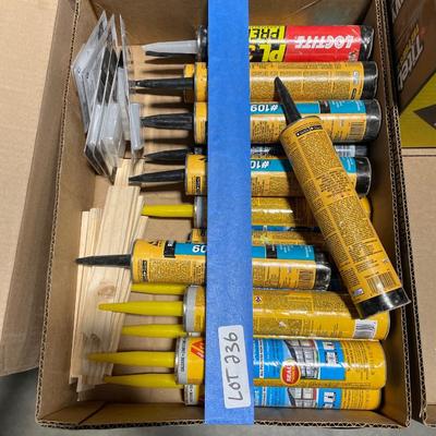 Box of #109 Wet Dry Roof Cement tubes/caulking + Shims wood & plastic new