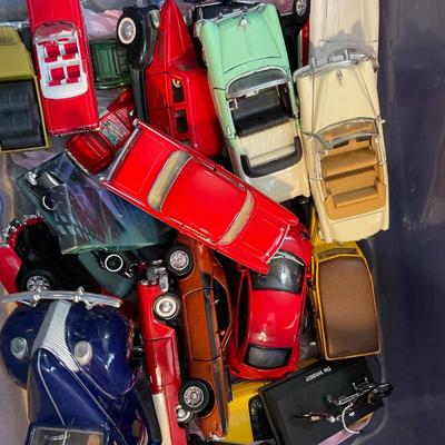 Tote of replica collectors cars