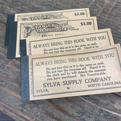 Set of Four Vintage Sylva Supply Co Coupon Books Lot Four