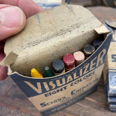 Set of Five Vintage High Grade Visualizer School Crayons Lot Two