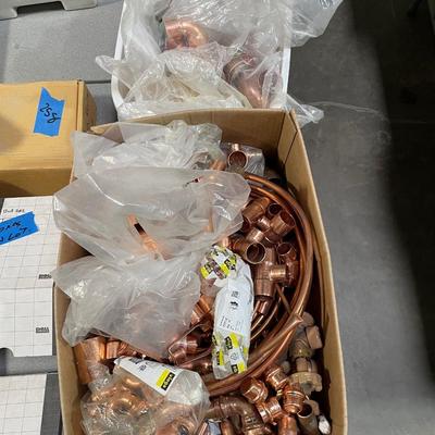 2 Boxes of Copper Pipe Fittings & Tubing - Large Box