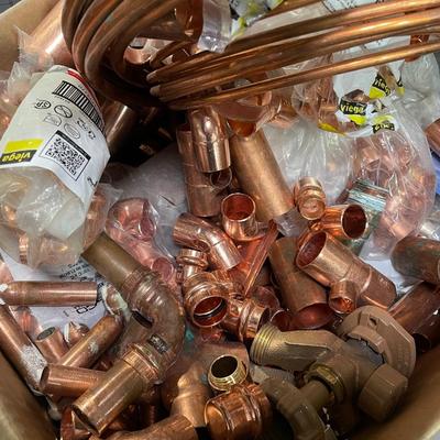 2 Boxes of Copper Pipe Fittings & Tubing - Large Box