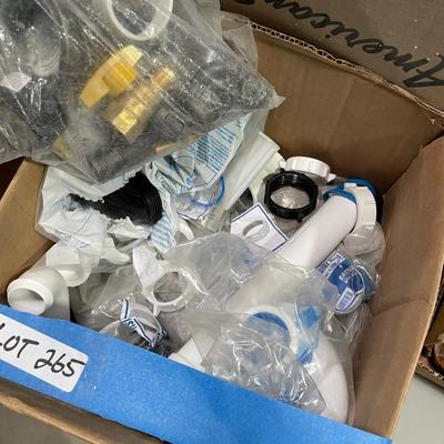 Box of Misc. PVC Fittings & plumbing supplies - Valves & More