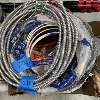 Several rolls of wiring & Conduit