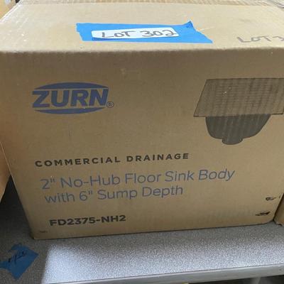 New SINK - Zurn Commercial 2" No Hub Floor Sink - Cast iron enameled in box