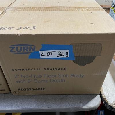 New SINK - Zurn Commercial 2" No Hub Floor Sink - Cast Iron Enameled - New In Box