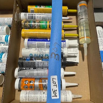 Box of Misc. Caulking & Adhesives