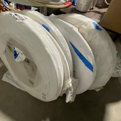 5 rolls of Aquapux White Hose - various sizes maybe 1" diameter