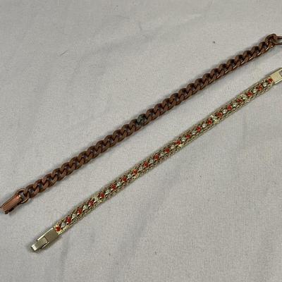 Copper Bracelet and Rhinestone Bracelet