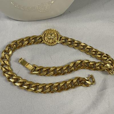 Vintage Anne Klein Lion Face Cuban Chain
