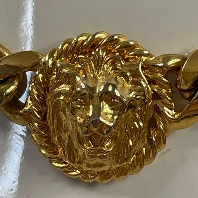 Vintage Anne Klein Lion Face Cuban Chain