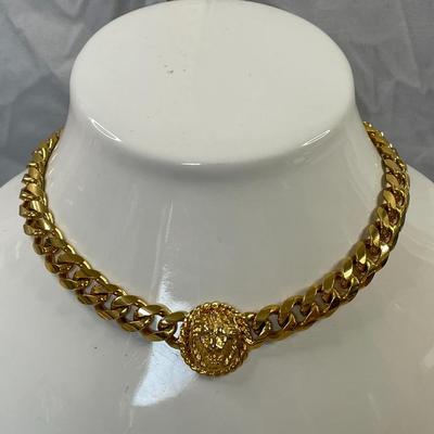 Vintage Anne Klein Lion Face Cuban Chain